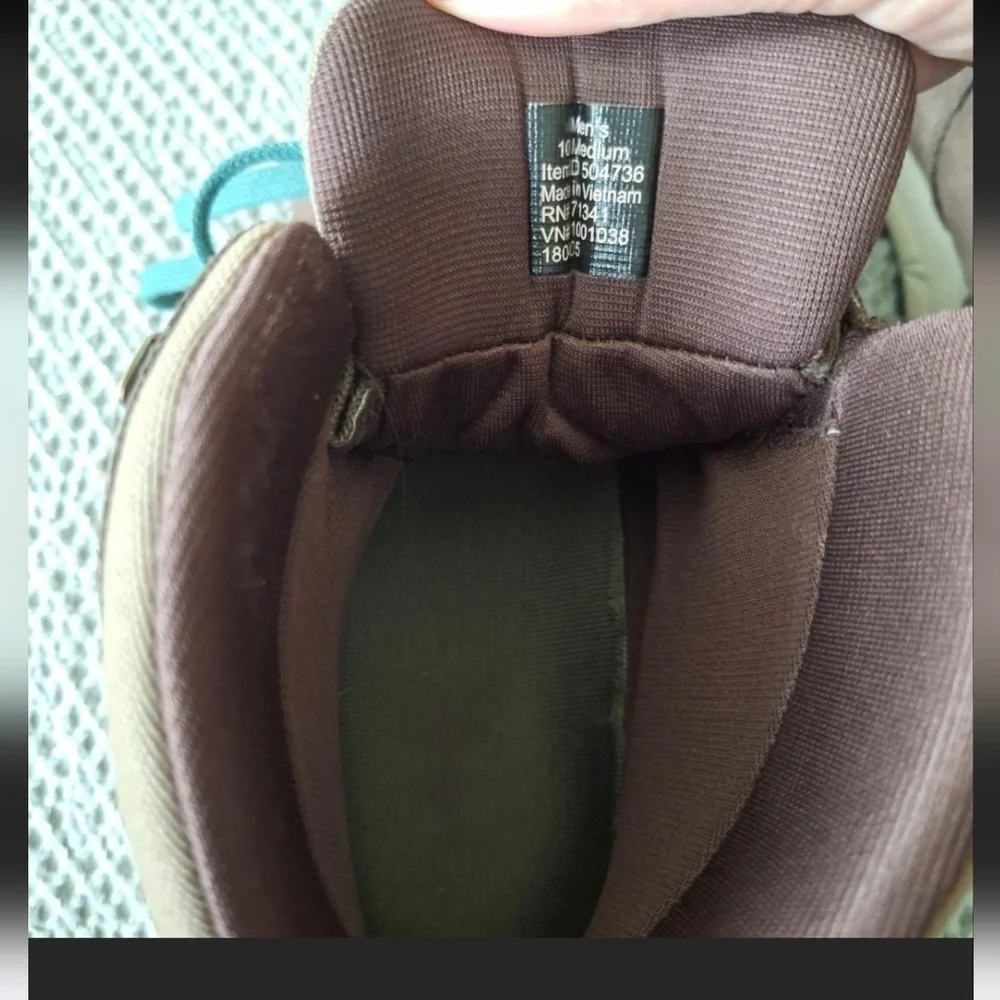 L.L. Bean Men's Leather Brown Hiking Shoes with Teal Laces